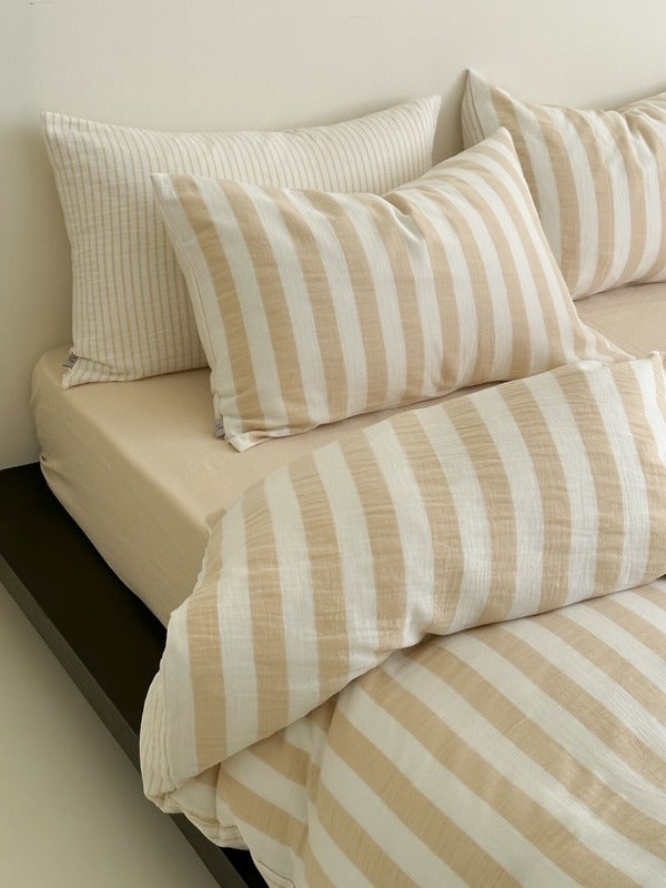Cove Stripe Cotton Muslin Duvet Cover original reference image 7