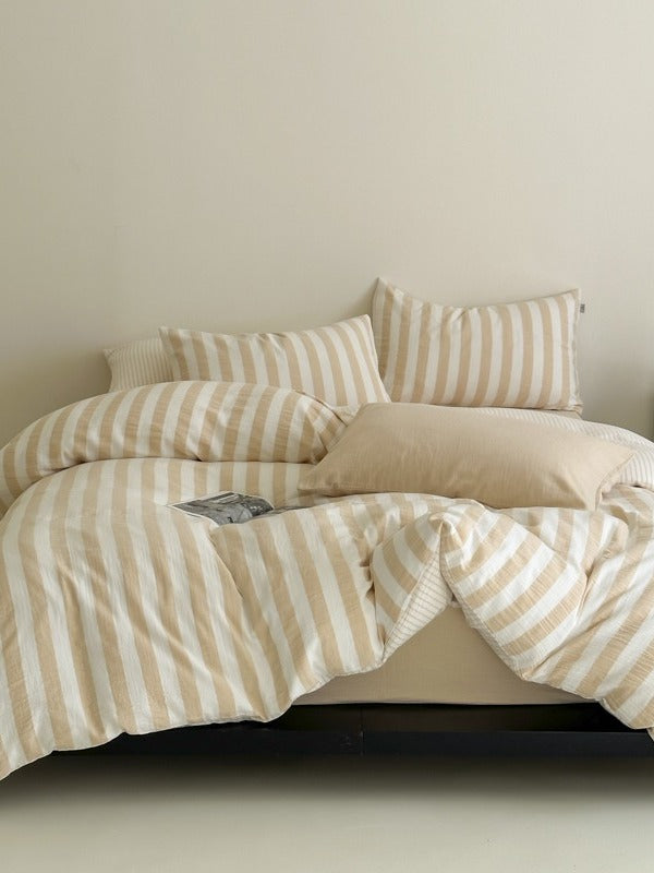 Cove Stripe Cotton Muslin Duvet Cover original reference image 8