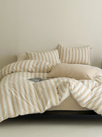 Cove Stripe Cotton Muslin Duvet Cover original reference image 8