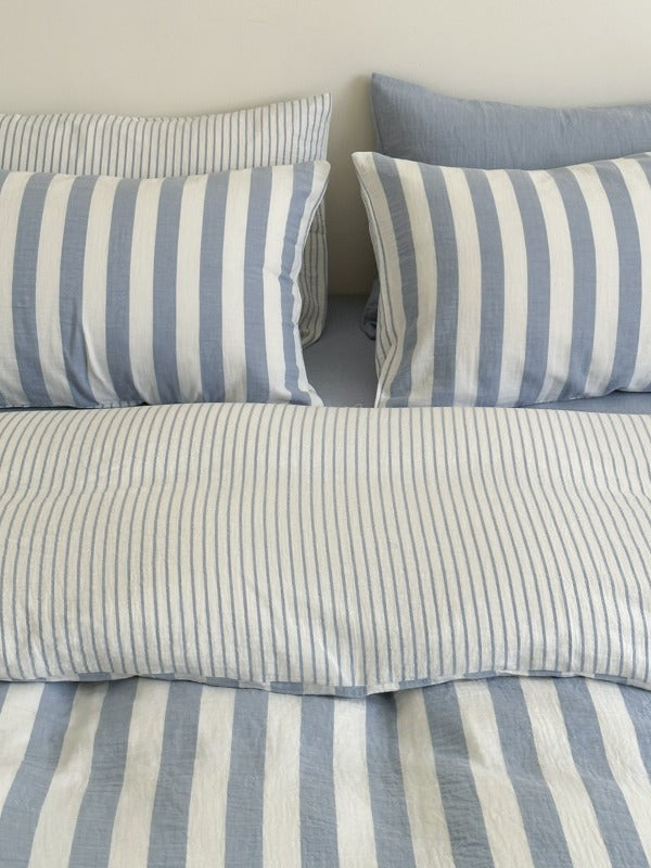 Cove Stripe Cotton Muslin Duvet Cover original reference image 10