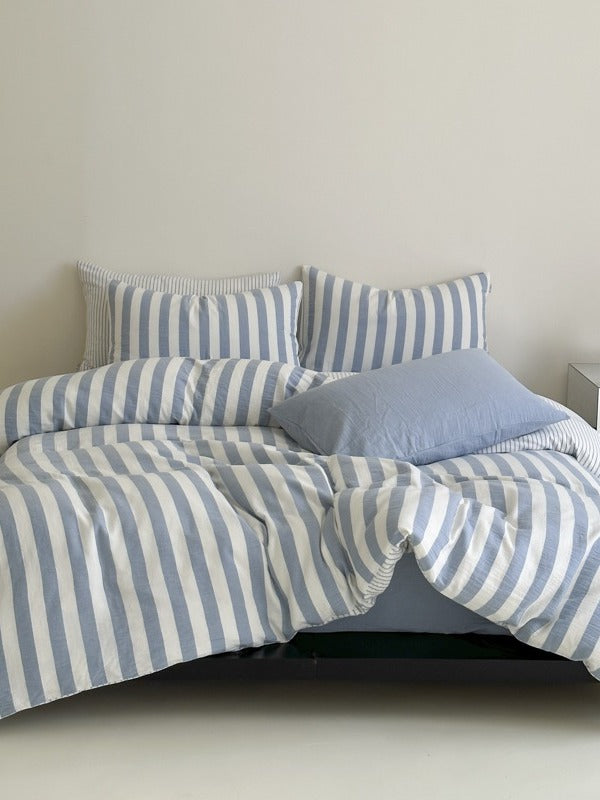 Cove Stripe Cotton Muslin Duvet Cover original reference image 16
