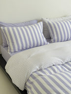 Cove Stripe Cotton Muslin Duvet Cover original reference image 18