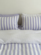 Cove Stripe Cotton Muslin Duvet Cover original reference image 19