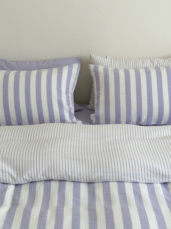 Cove Stripe Cotton Muslin Duvet Cover original reference image 19
