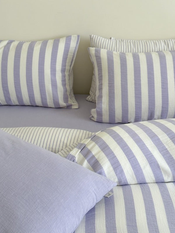 Cove Stripe Cotton Muslin Duvet Cover original reference image 20