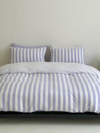 Cove Stripe Cotton Muslin Duvet Cover original reference image 21