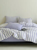Cove Stripe Cotton Muslin Duvet Cover original reference image 22