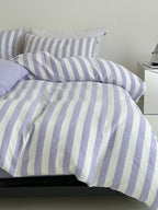 Cove Stripe Cotton Muslin Duvet Cover original reference image 23