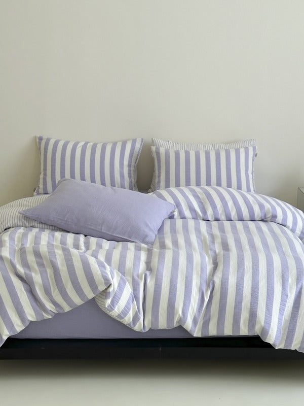 Cove Stripe Cotton Muslin Duvet Cover original reference image 24