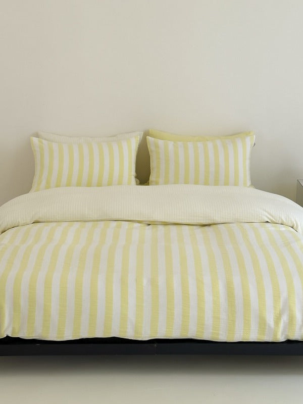 Cove Stripe Cotton Muslin Duvet Cover original reference image 25