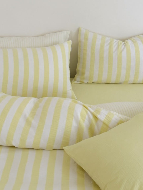 Cove Stripe Cotton Muslin Duvet Cover original reference image 26