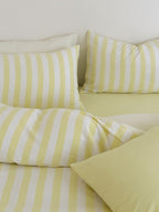 Cove Stripe Cotton Muslin Duvet Cover original reference image 26