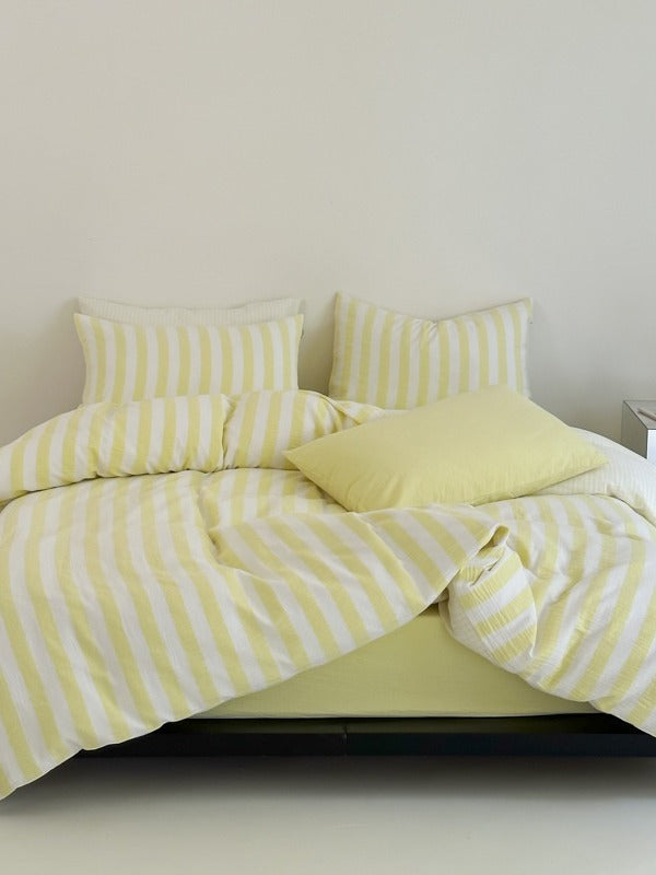 Cove Stripe Cotton Muslin Duvet Cover original reference image 27