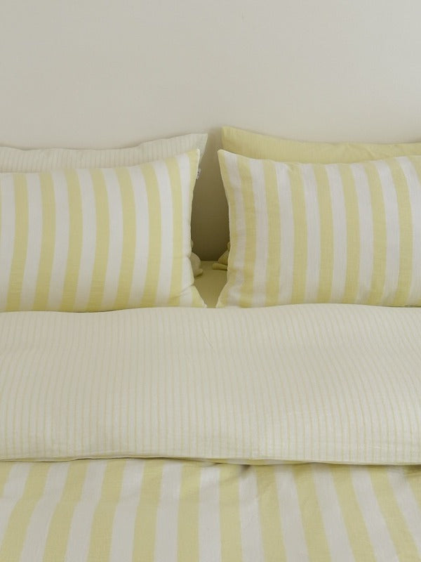 Cove Stripe Cotton Muslin Duvet Cover original reference image 28
