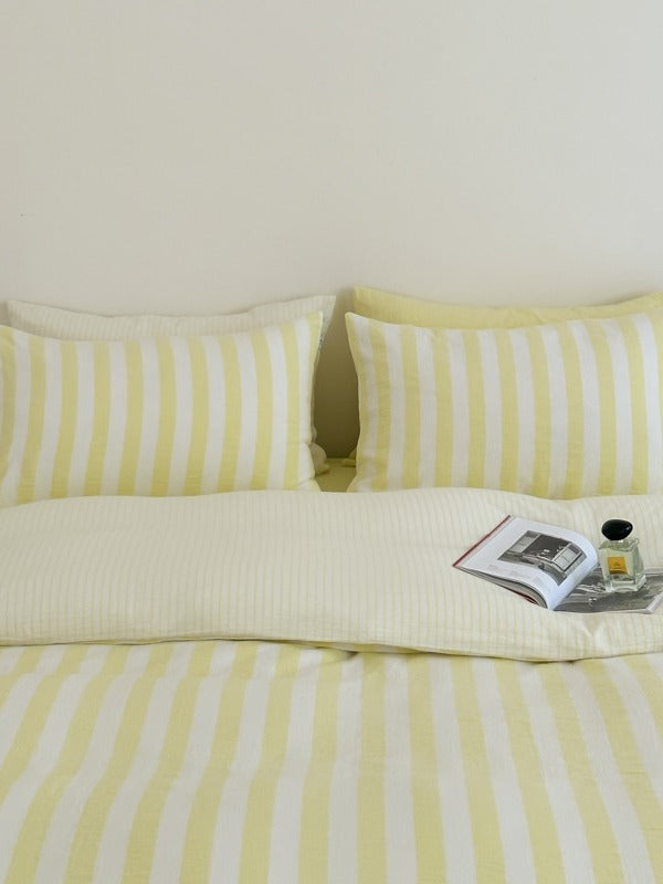 Cove Stripe Cotton Muslin Duvet Cover original reference image 30
