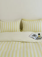 Cove Stripe Cotton Muslin Duvet Cover original reference image 30