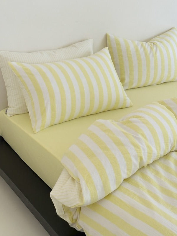 Cove Stripe Cotton Muslin Duvet Cover original reference image 31