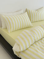 Cove Stripe Cotton Muslin Duvet Cover original reference image 31