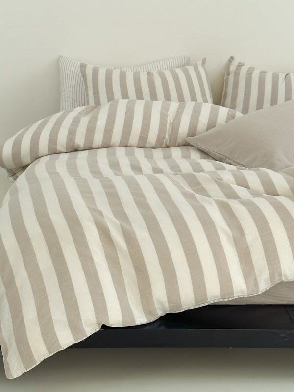 Cove Stripe Cotton Muslin Duvet Cover original reference image 34