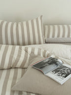 Cove Stripe Cotton Muslin Duvet Cover original reference image 35