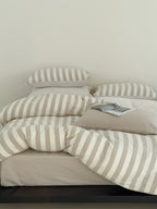 Cove Stripe Cotton Muslin Duvet Cover original reference image 37