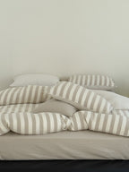 Cove Stripe Cotton Muslin Duvet Cover original reference image 38