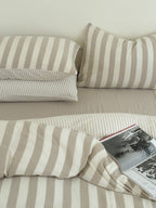 Cove Stripe Cotton Muslin Duvet Cover original reference image 39