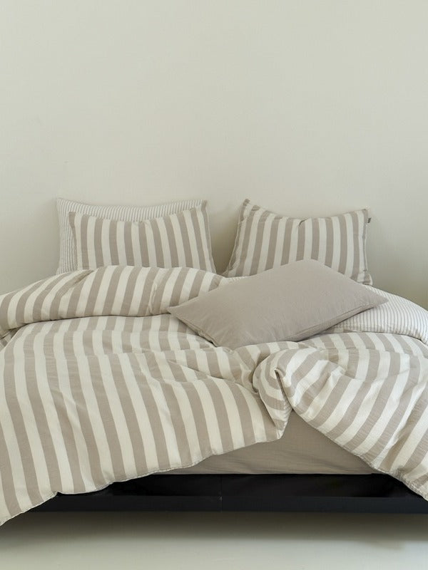 Cove Stripe Cotton Muslin Duvet Cover original reference image 40