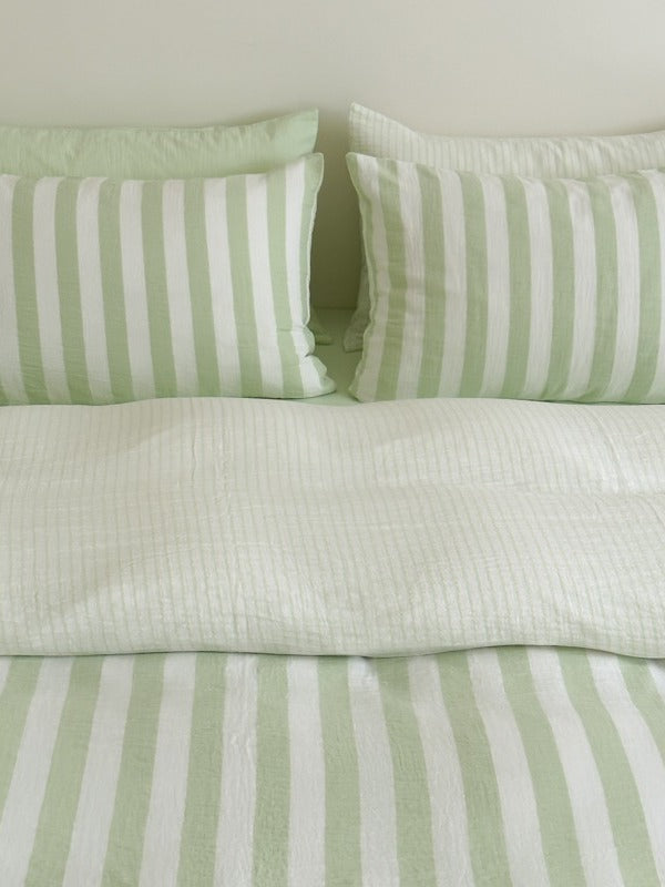 Cove Stripe Cotton Muslin Duvet Cover original reference image 42