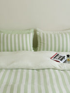 Cove Stripe Cotton Muslin Duvet Cover original reference image 43