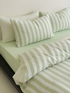 Cove Stripe Cotton Muslin Duvet Cover original reference image 46