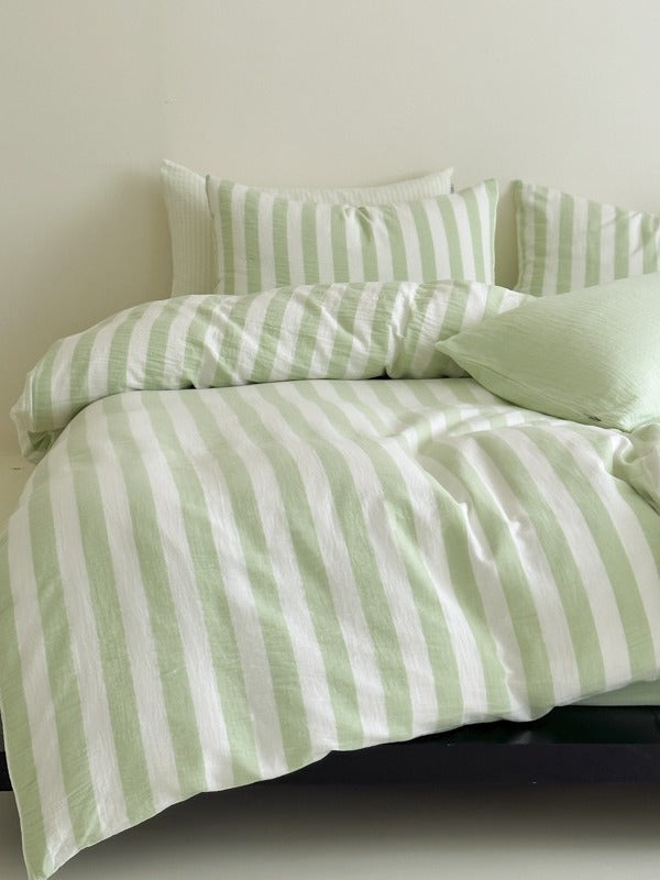 Cove Stripe Cotton Muslin Duvet Cover original reference image 47