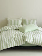Cove Stripe Cotton Muslin Duvet Cover original reference image 48
