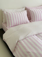 Cove Stripe Cotton Muslin Duvet Cover original reference image 49