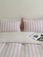 Cove Stripe Cotton Muslin Duvet Cover original reference image 50