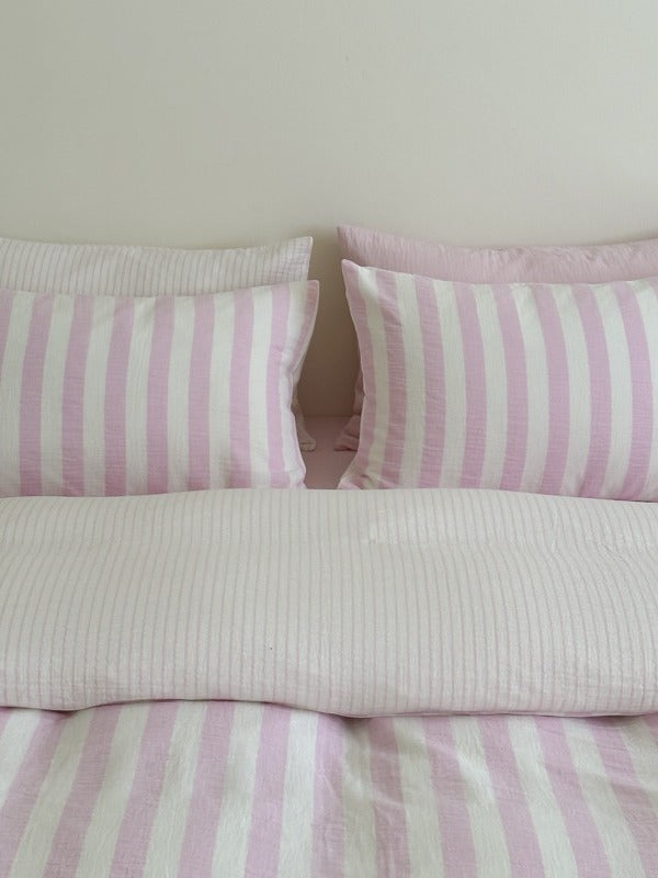 Cove Stripe Cotton Muslin Duvet Cover original reference image 51