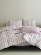 Cove Stripe Cotton Muslin Duvet Cover original reference image 55