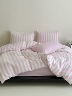 Cove Stripe Cotton Muslin Duvet Cover original reference image 56