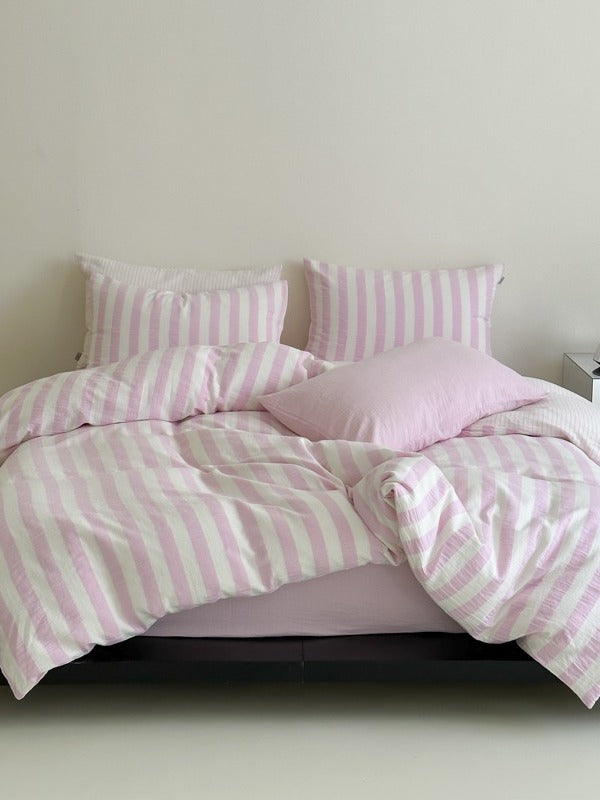 Cove Stripe Cotton Muslin Duvet Cover original reference image 56