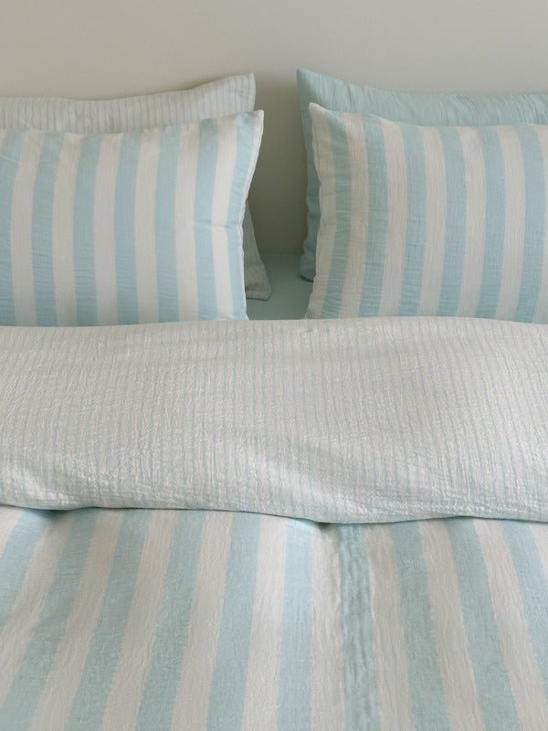 Cove Stripe Cotton Muslin Duvet Cover original reference image 57