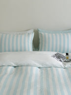 Cove Stripe Cotton Muslin Duvet Cover original reference image 58