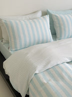 Cove Stripe Cotton Muslin Duvet Cover original reference image 59