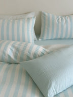 Cove Stripe Cotton Muslin Duvet Cover original reference image 60