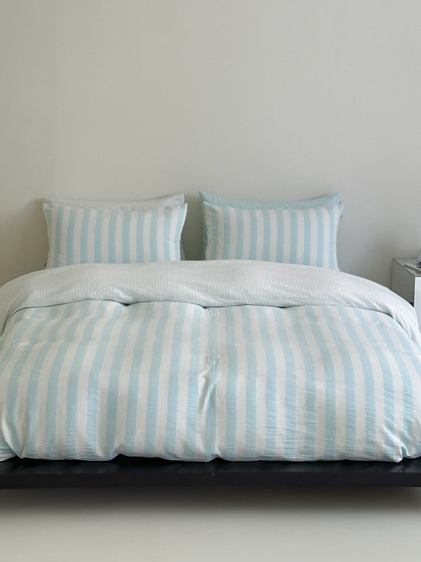 Cove Stripe Cotton Muslin Duvet Cover original reference image 61