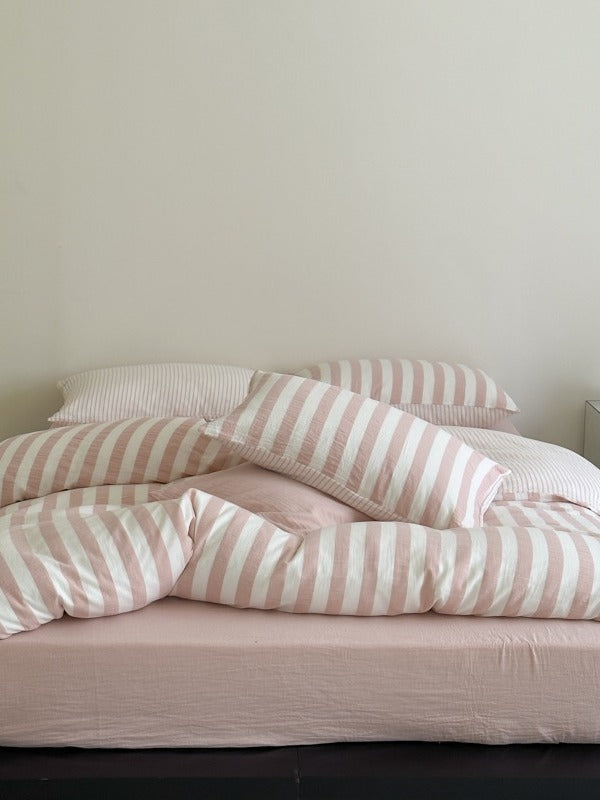 Cove Stripe Cotton Muslin Duvet Cover original reference image 66
