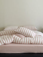 Cove Stripe Cotton Muslin Duvet Cover original reference image 66