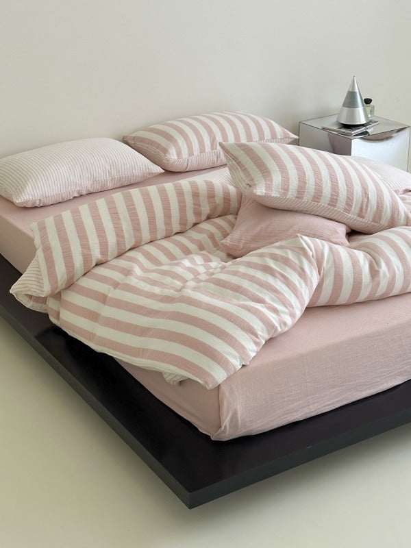 Cove Stripe Cotton Muslin Duvet Cover original reference image 68