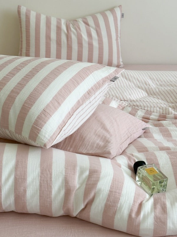 Cove Stripe Cotton Muslin Duvet Cover original reference image 69