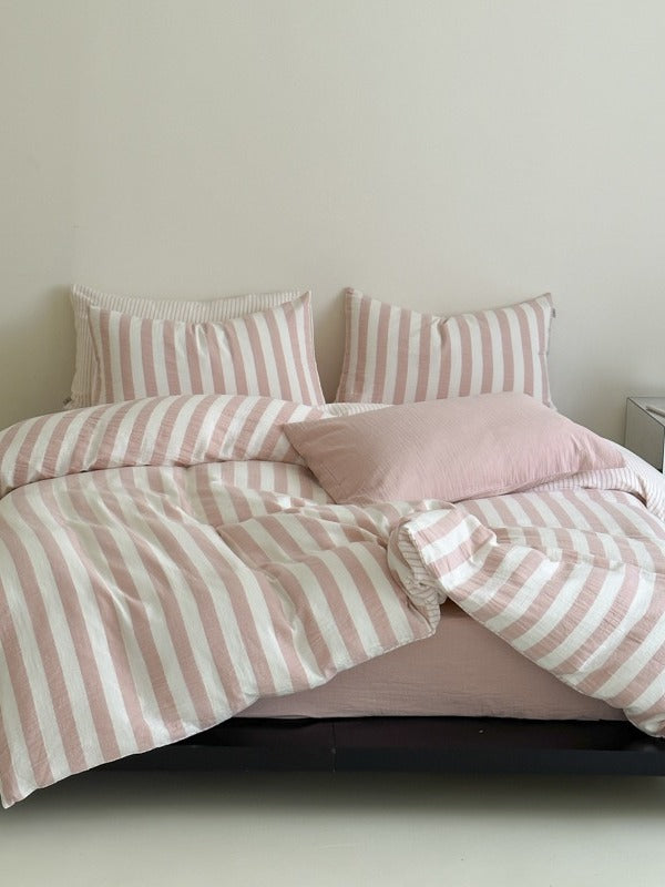 Cove Stripe Cotton Muslin Duvet Cover original reference image 72
