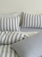 Cove Stripe Cotton Muslin Duvet Cover original reference image 74